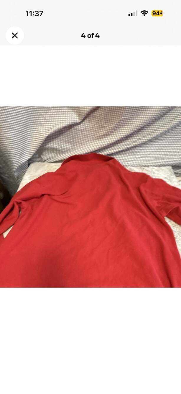 Ashworth Red Long Sleeve Polo Shirt Size L